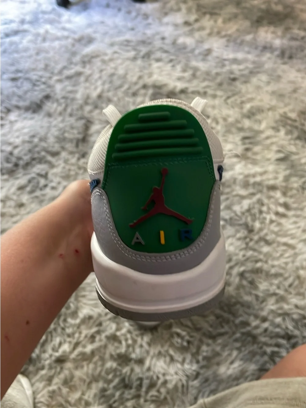 Nike White, Green & Yellow Kids Sneakers with Strap